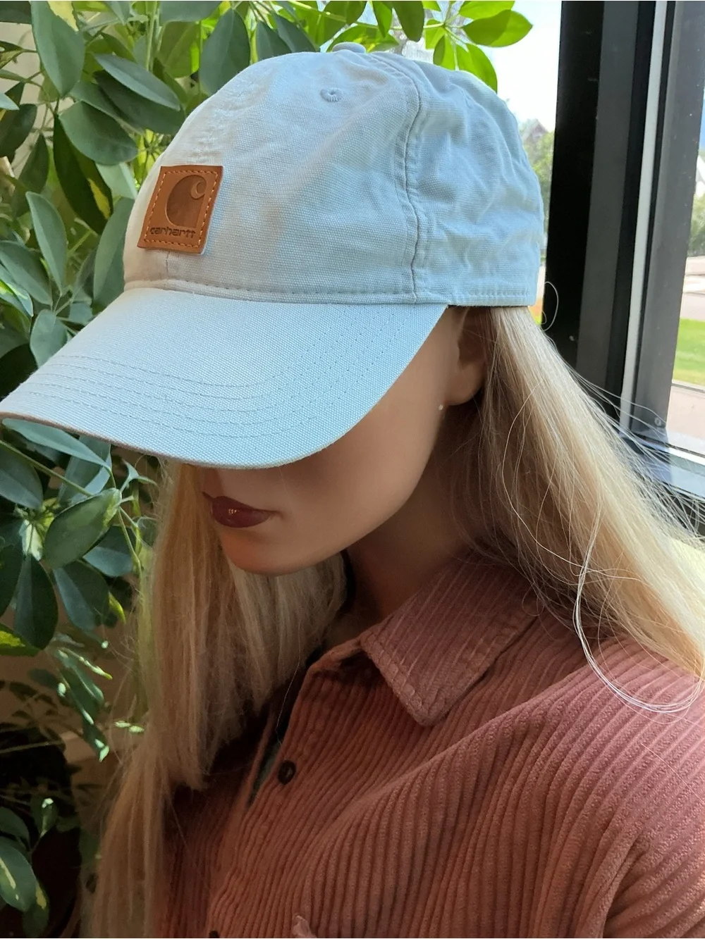 Carhartt Women’s Pale Blue Leather Patch Cap